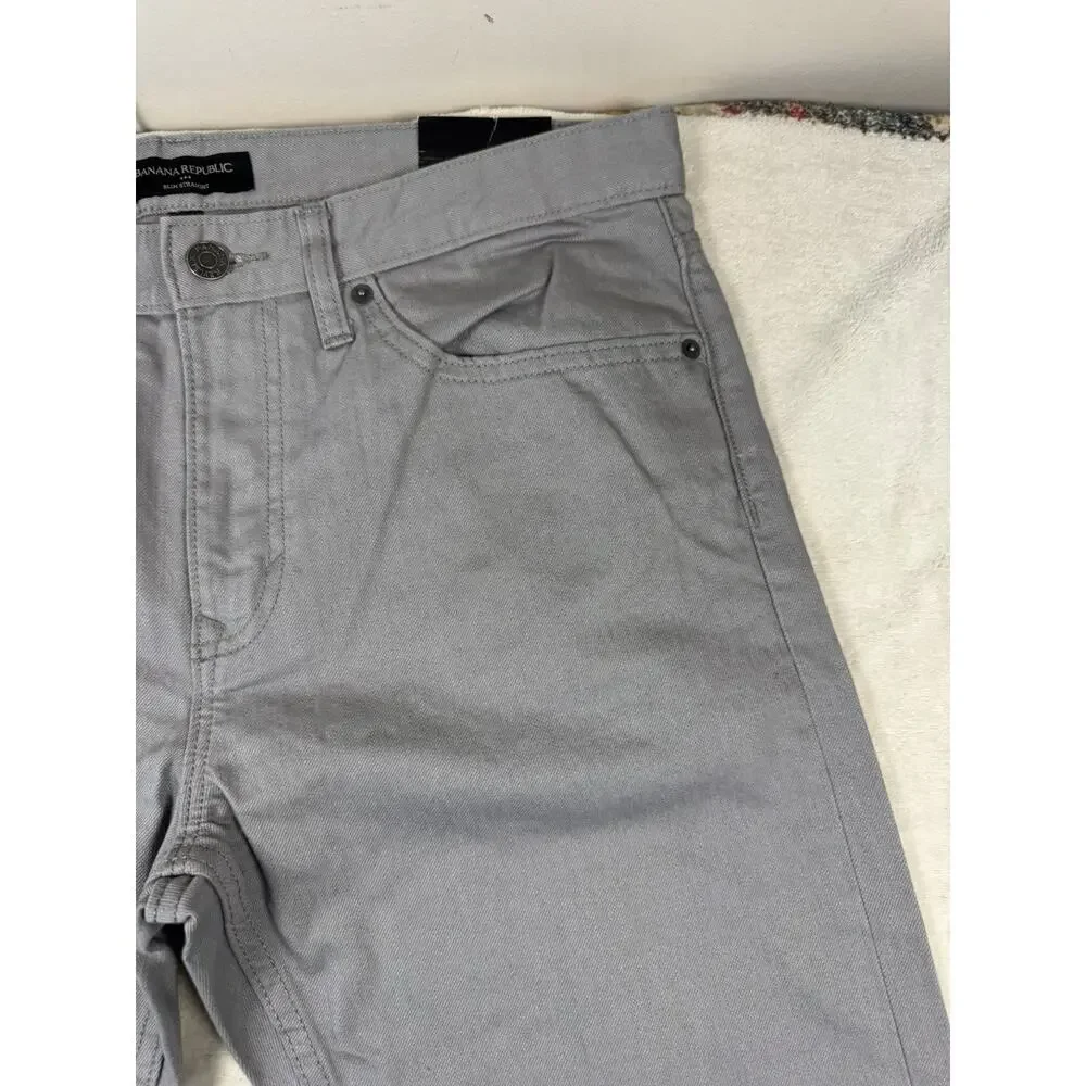 Banana Republic Slim Straight Gray Jeans Men’s 32x32 New With Tags NWT